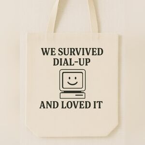 Retro Dial-Up Custom Canvas Tote Bag